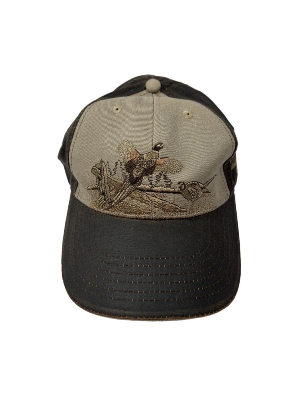 Vintage K-Products Adjustable Brown Leather Pheasant Bird Hunting Hat/Cap Brown